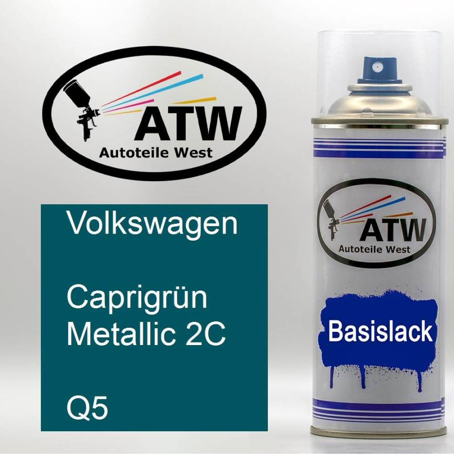 Volkswagen, Caprigrün Metallic 2C, Q5: 400ml Sprühdose, von ATW Autoteile West.